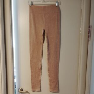 Forever 21 Beige Ribbed Leggings